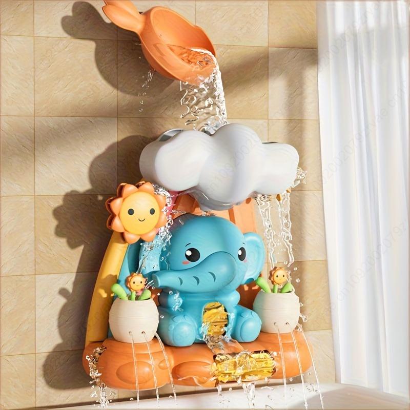 

Non-Toxic Playful Elephant And Sunflower Shower Toy - Whimsical Abs Bathroom Decoration Shower Accessory Durable Shower Toy