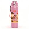 1PC Loving Hedgehog Couple 750ml Color Plastic Sports Water Bottle Leakproof Flip Straw Lid Suitable for Sports Office Home Use