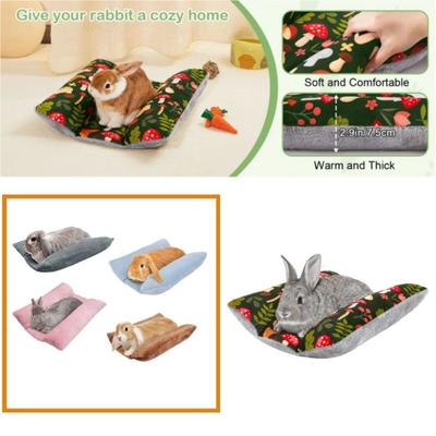 Thickened Rabbit Bed Mat Double-Sided Rabbit Plush Mat Soft Rabbit Cushion  Small Pet