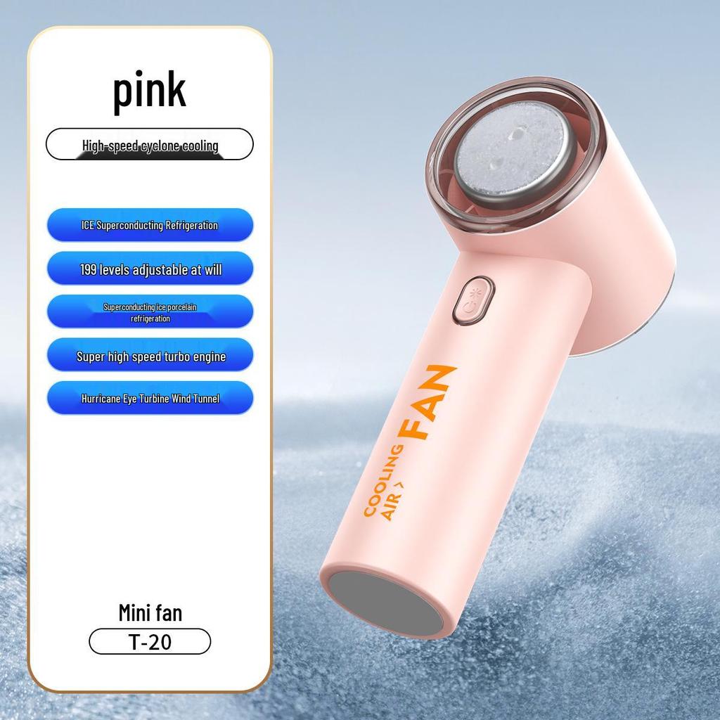 2026 USB Handheld Mini Fan: Digital Display, 199-Speed, High-Speed Turbine