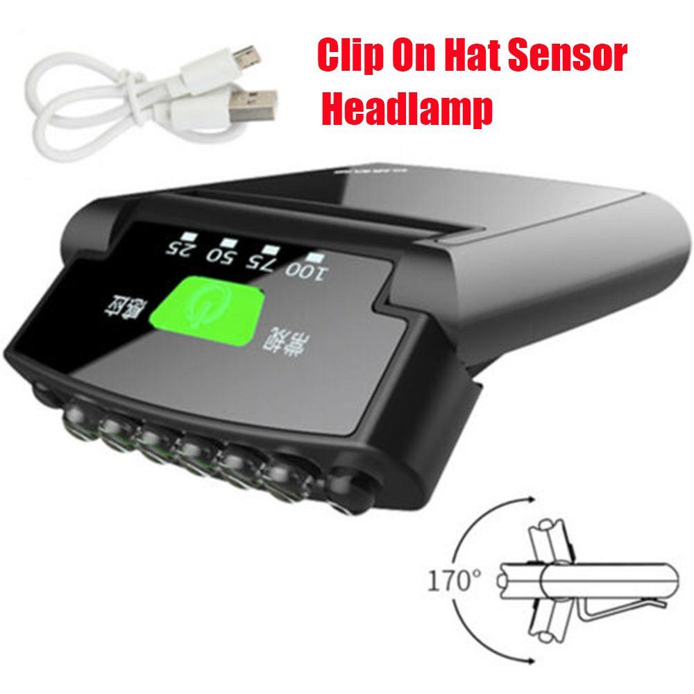 

Шляпы Свет Перезаряжаемый зажим для питания Шляпа Налобный фонарик Светодиодный датчик освещения для шапки Включение выключения питания