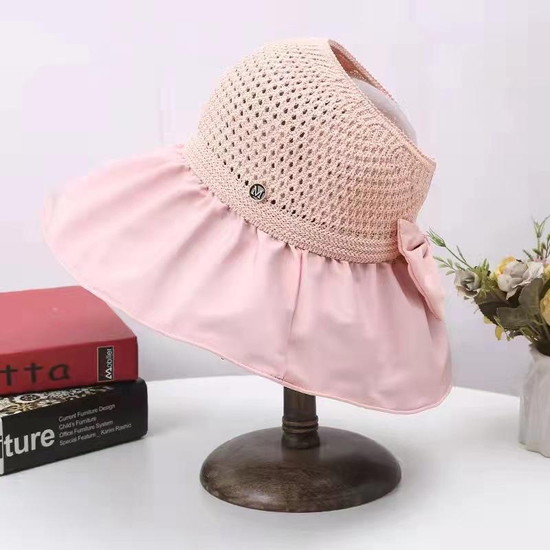 Fisherman's Hat Children's Spring and Autumn Outdoor Big Eaves Sunscreen Hat Versatile Double-sided Solid Color Foldable Sun Hat