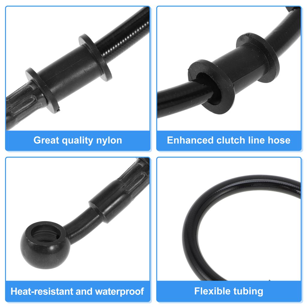 Motoforti 70cm Motorcycle Brake Clutch Oil Hose Line  Black