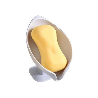Leaf-shape Soap Storage Holder Self Draining Non-slip Sponges Racks Suction Cup Base Shower Organizer for Home Bathroom