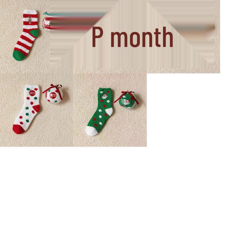Adult Christmas Coral Fleece Socks