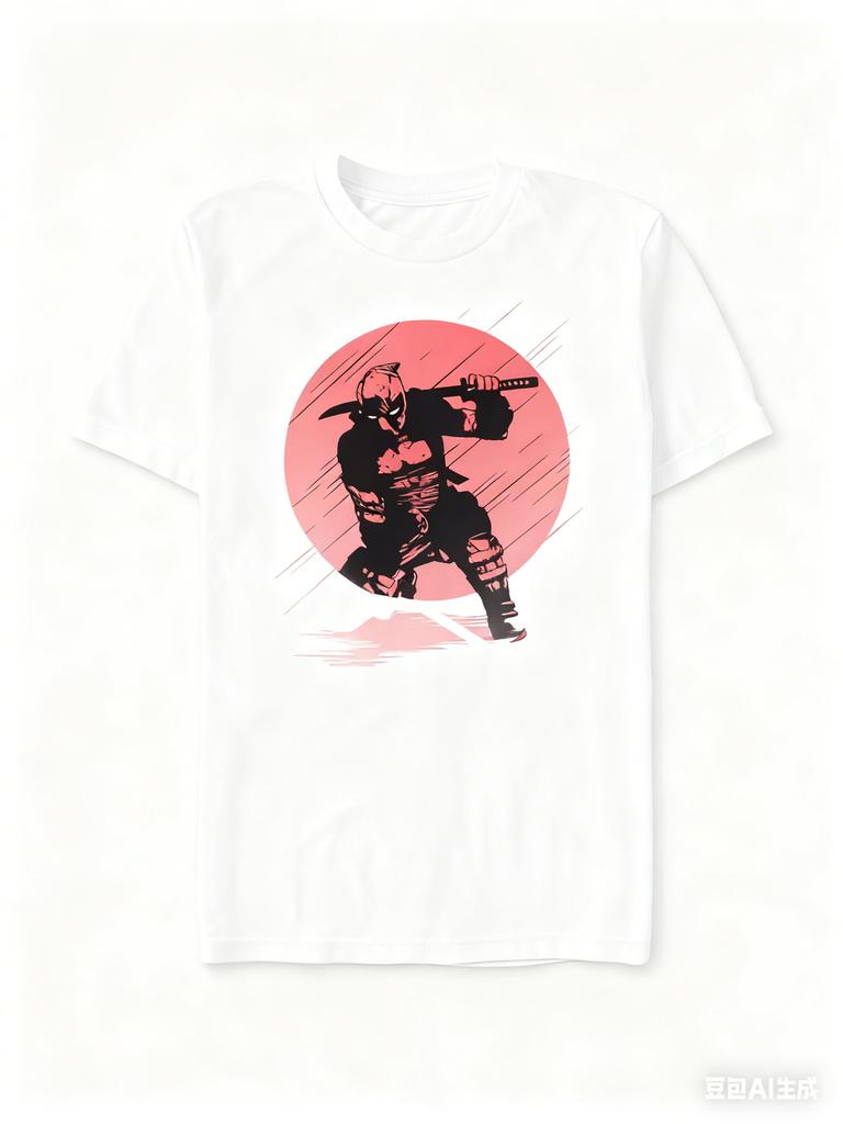 Genuine 2026 New Deadman Red Moon Silhouette Print Plus Size Men's Short Sleeve Loose Crew Neck T-Shirt