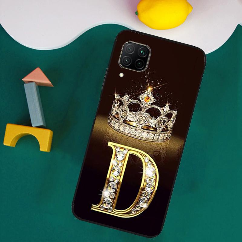 Letter Monogram Gold Marble For Huawei Nova Y73 Y72 Y70 Y90 Y60 Y61 Y91 12s 12i 11i 8i 9 10 SE P40 Lite P30 P60 Pro Case