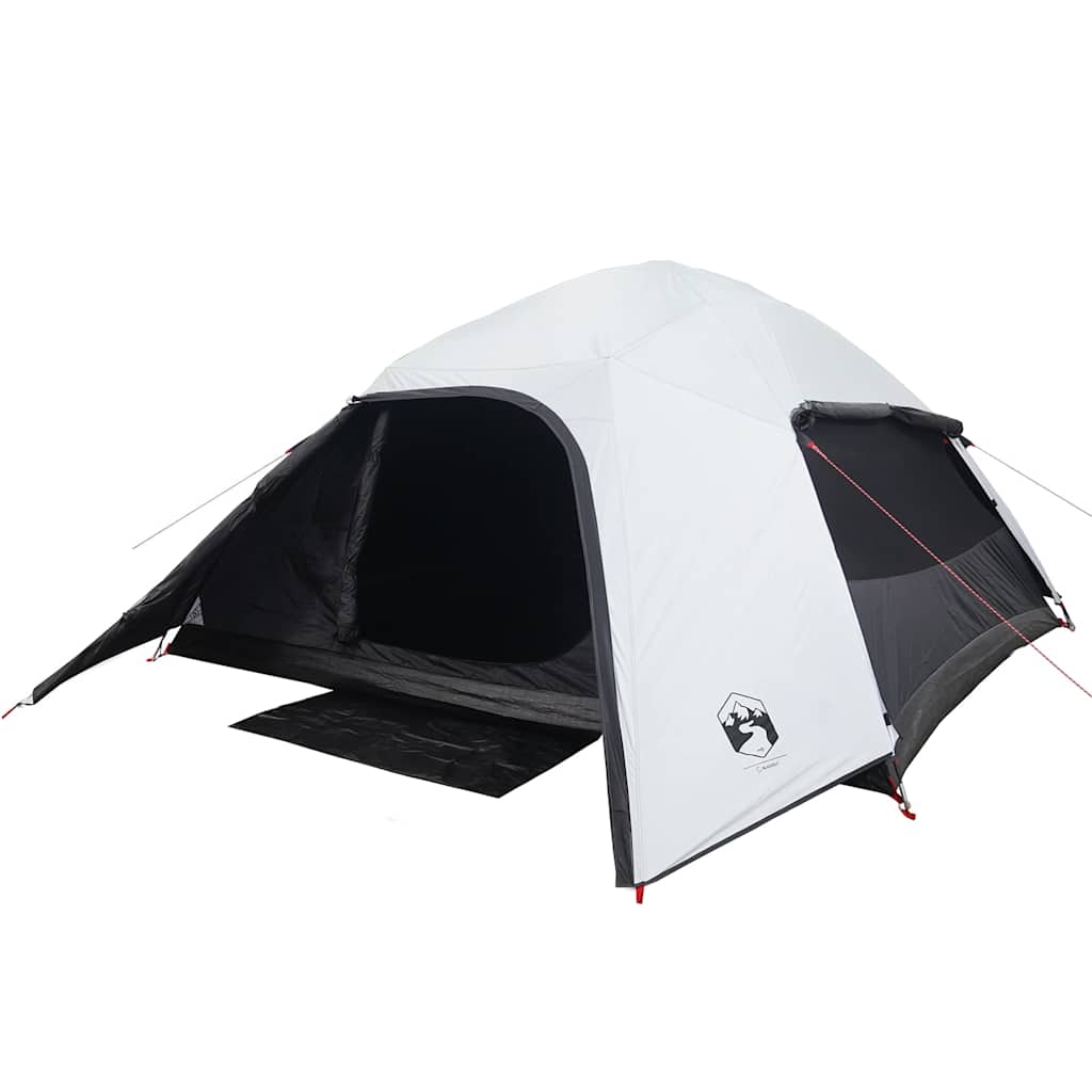 Dome Camping Tent for 4 Persons White & Dark Waterproof