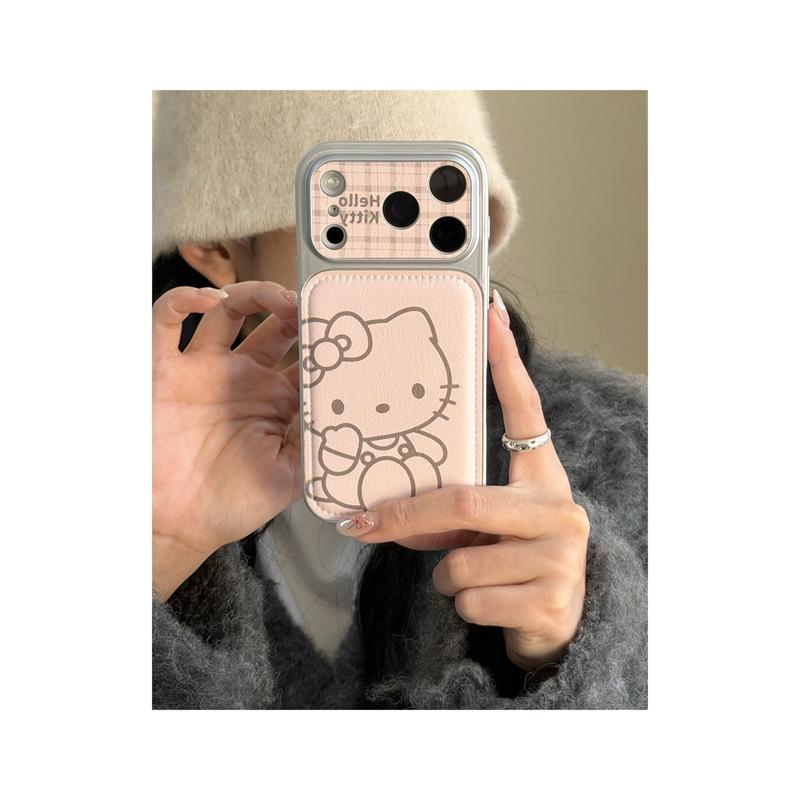 KT Cat Shockproof Sticker & Phone Case for iPhone 15/14/17/16 Pro Max