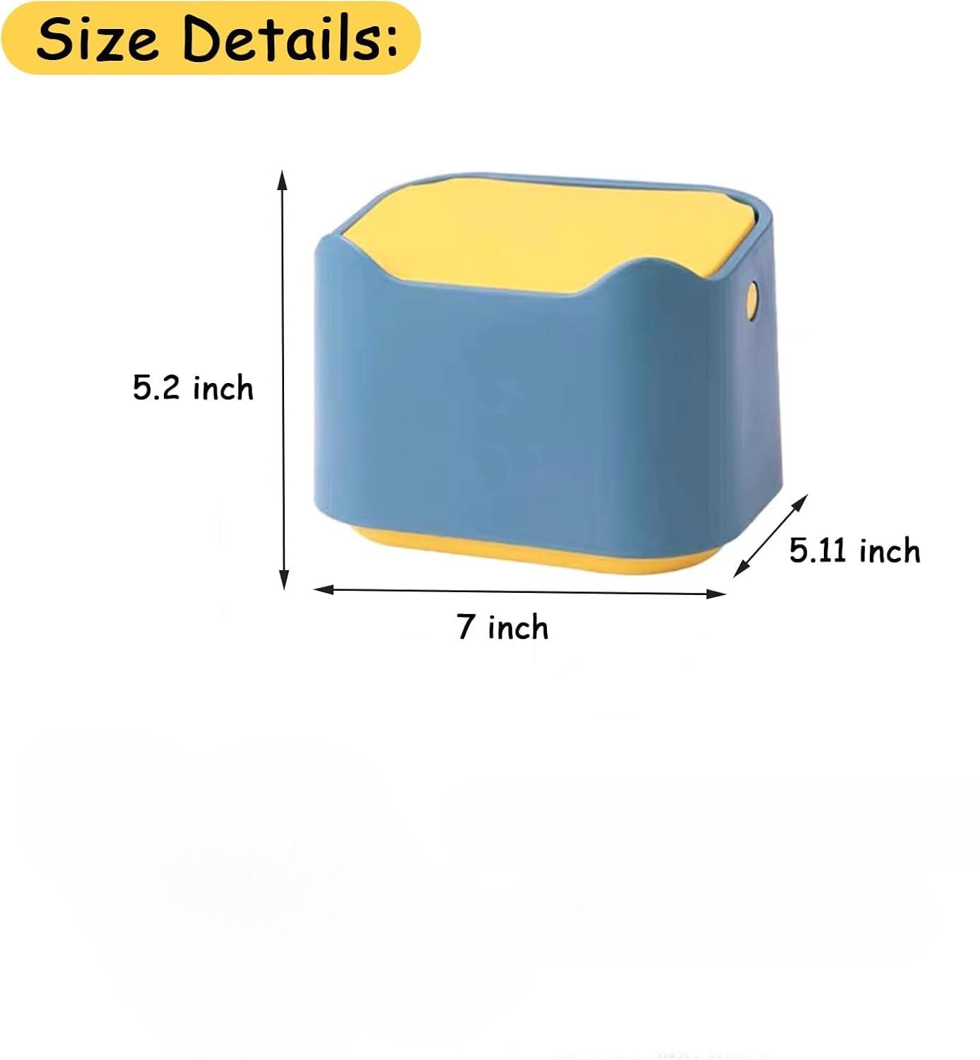 Cat Litter Trash Can Mini Countertop Cat Litter Disposal Bin with Press Type Lid Pet Poop Trash Can синий