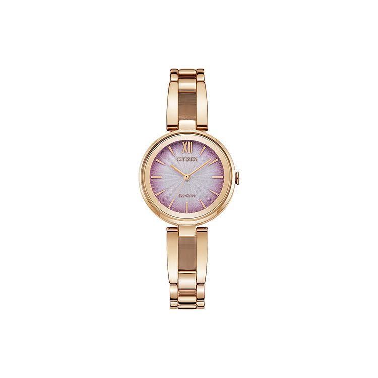 Citizen Flower Whisper Series 30M Waterproof Solar Quartz Movement Stainless Steel Strap Watch Women watches Pink EM0809-83Z Pink