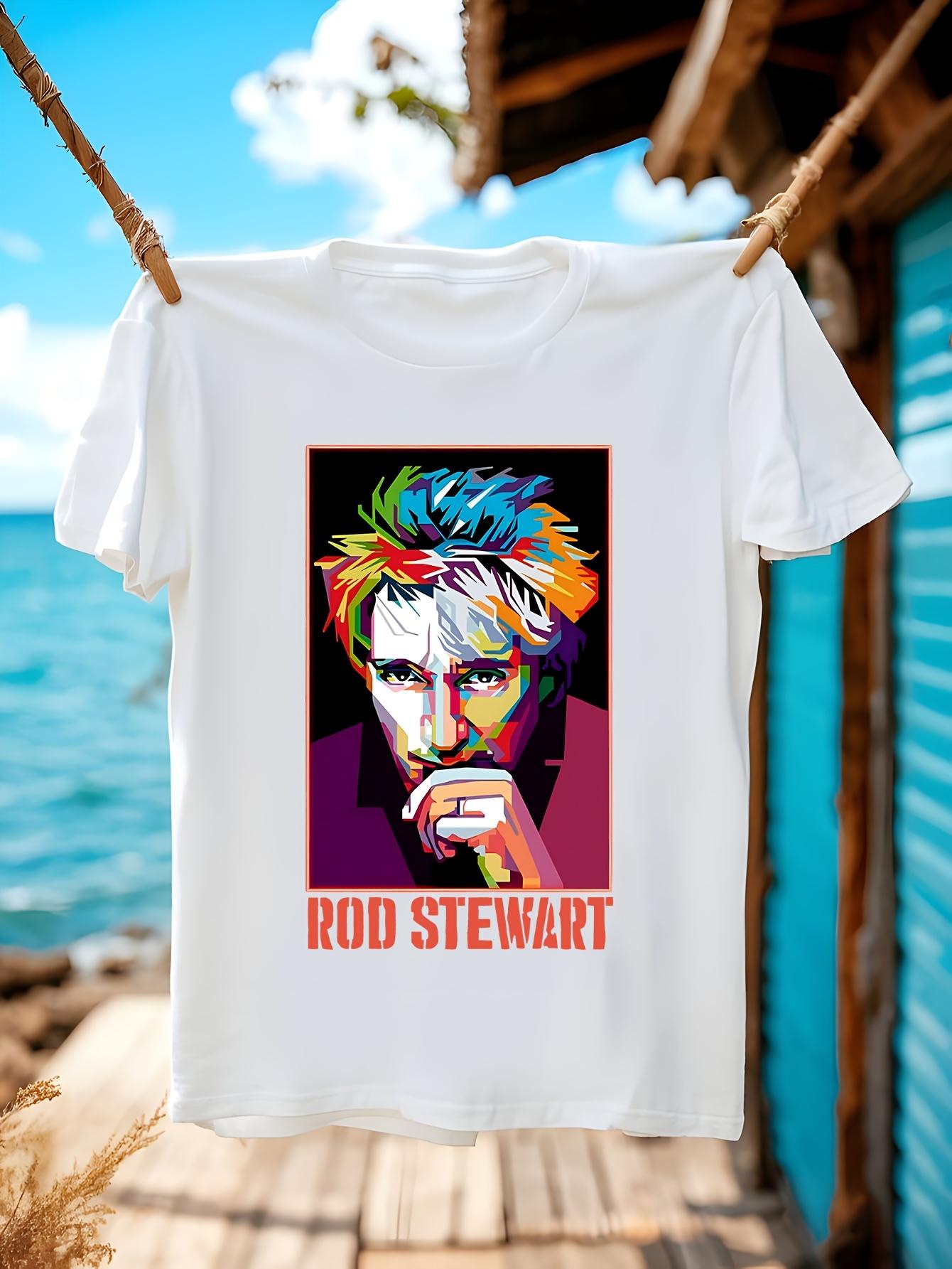Rod Stewart Vintage Tshirt Vintage Rock Tee - Black Graph... M