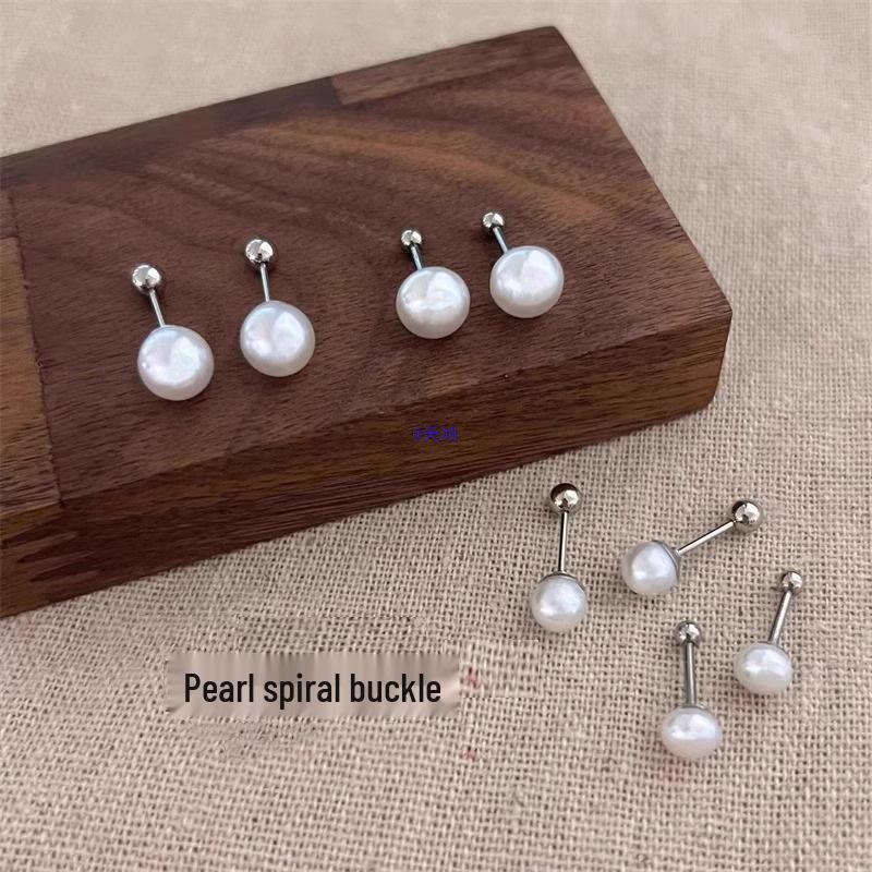 925 Silber Perlenohrringe für Damen - Bequem, schlaffreundlich, Schraubverschluss, ideal für gestochene Ohren.