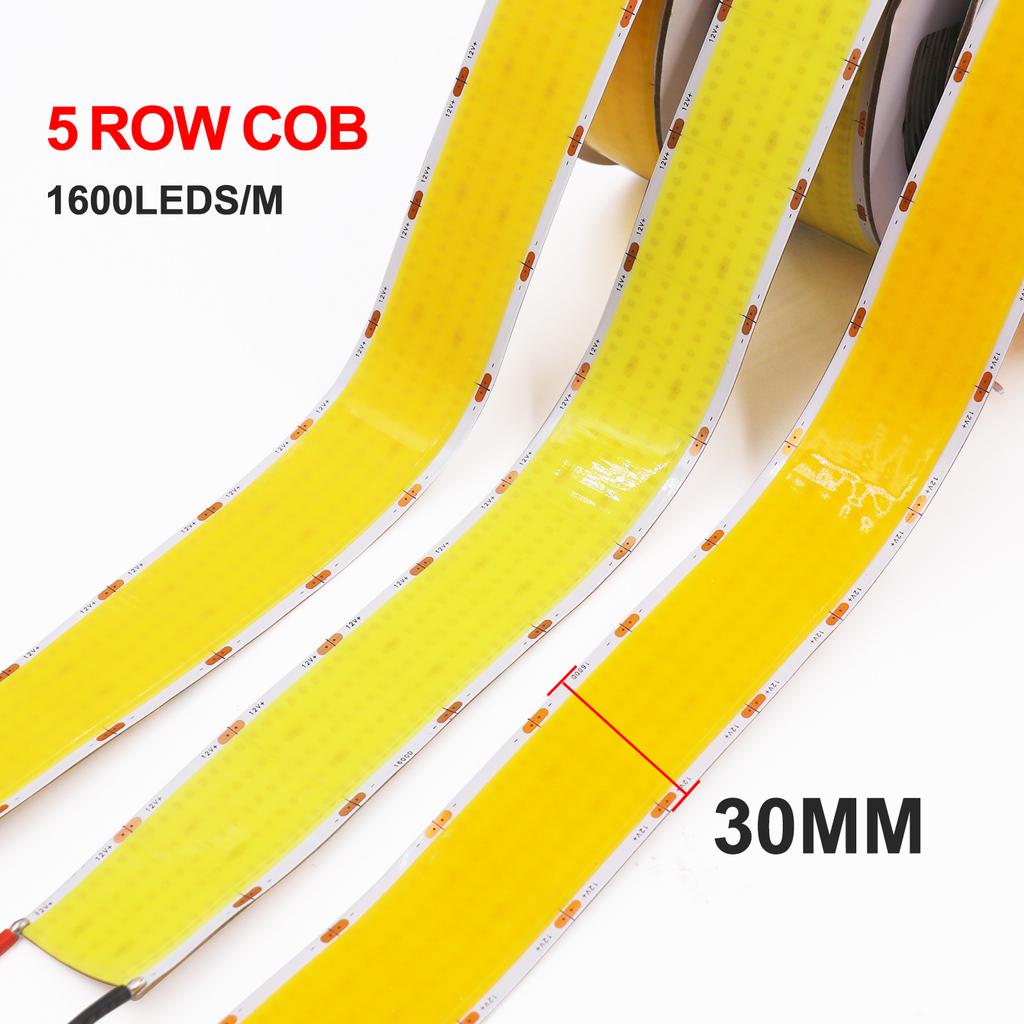 1600Leds/M Super Brighter DC 12V 24V COB Strip 3000K 4000K 6000K IP21 Not Waterproof Home Decor Flexible Ribbon Rope LED Light