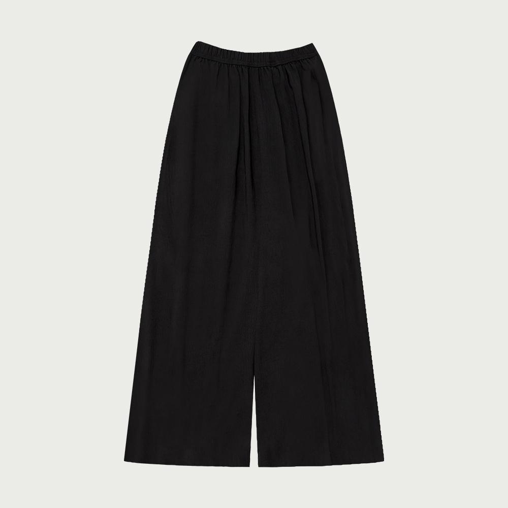 HANGTEN Women'S Crinkle Elastic Waist Wide Pants_100(10520-150-401-69)