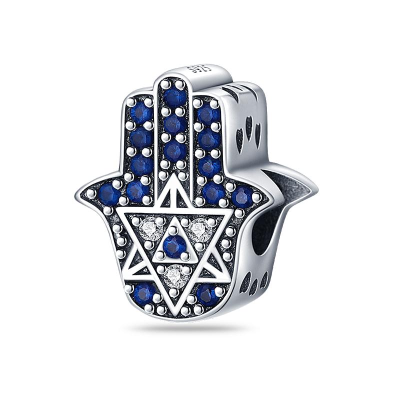 925 Silver Charms Beads Devil's Eye Fatima's Hand Cross Beads Fit Original Bracelet Women DIY Jewelry Gifts