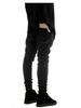 Men's 2017 Slim Fit Stretch Ripped Black Motorcycle Jeans