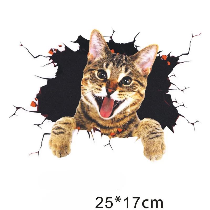 Cartoon Car Stickers Creative 3D Cat Funny Car Body Scratch Masking Stickers Animal Styling Stickers Decoration Car Accessories
