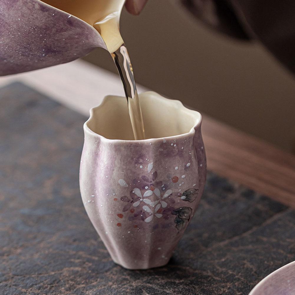 Ceramic Chinese Tea Cups Hand Painted Art Pottery Tea Cup For Adults