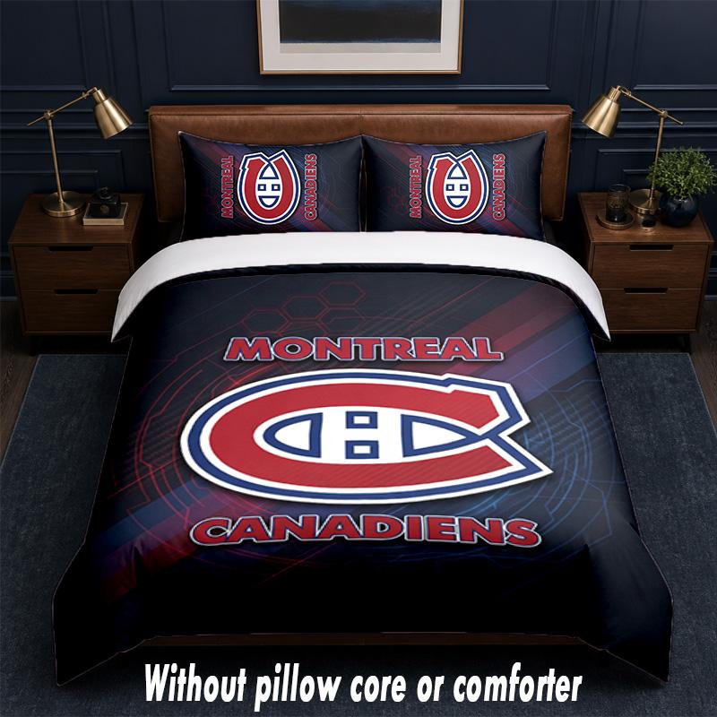 Montreal Canadiens Design Bed Bedding Set 1 Duvet Cover + 2 Pillowcases Soft Breathable Household Bed Linens