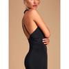 Foreign Trade Order Lu's Tight Sheath Sexy Black Deep V-neck Backless Niche Hepburn Style Banquet Formal Dress Dress