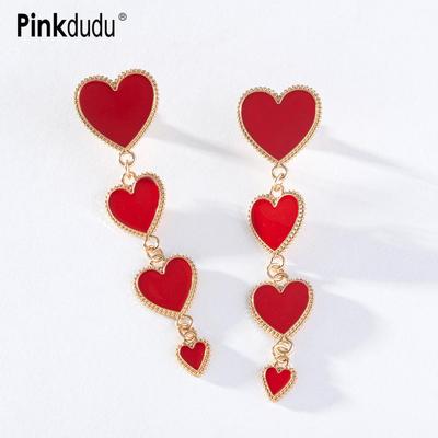 Fashion 3 Color Love Drop Earrings Romantic Simple Creative Design Geometric Dangle Earring for Women Jewelry PD1187