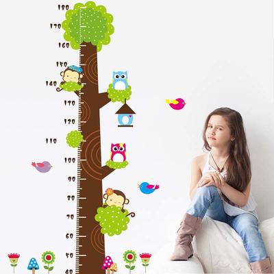 Children Height Measurement Sticker Eco-Friendly Home Decorative Cartoon Animals PVC Stickers