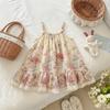 Girls Floral Princess Dress 2026 Kids Sleeveless Cotton Toddler