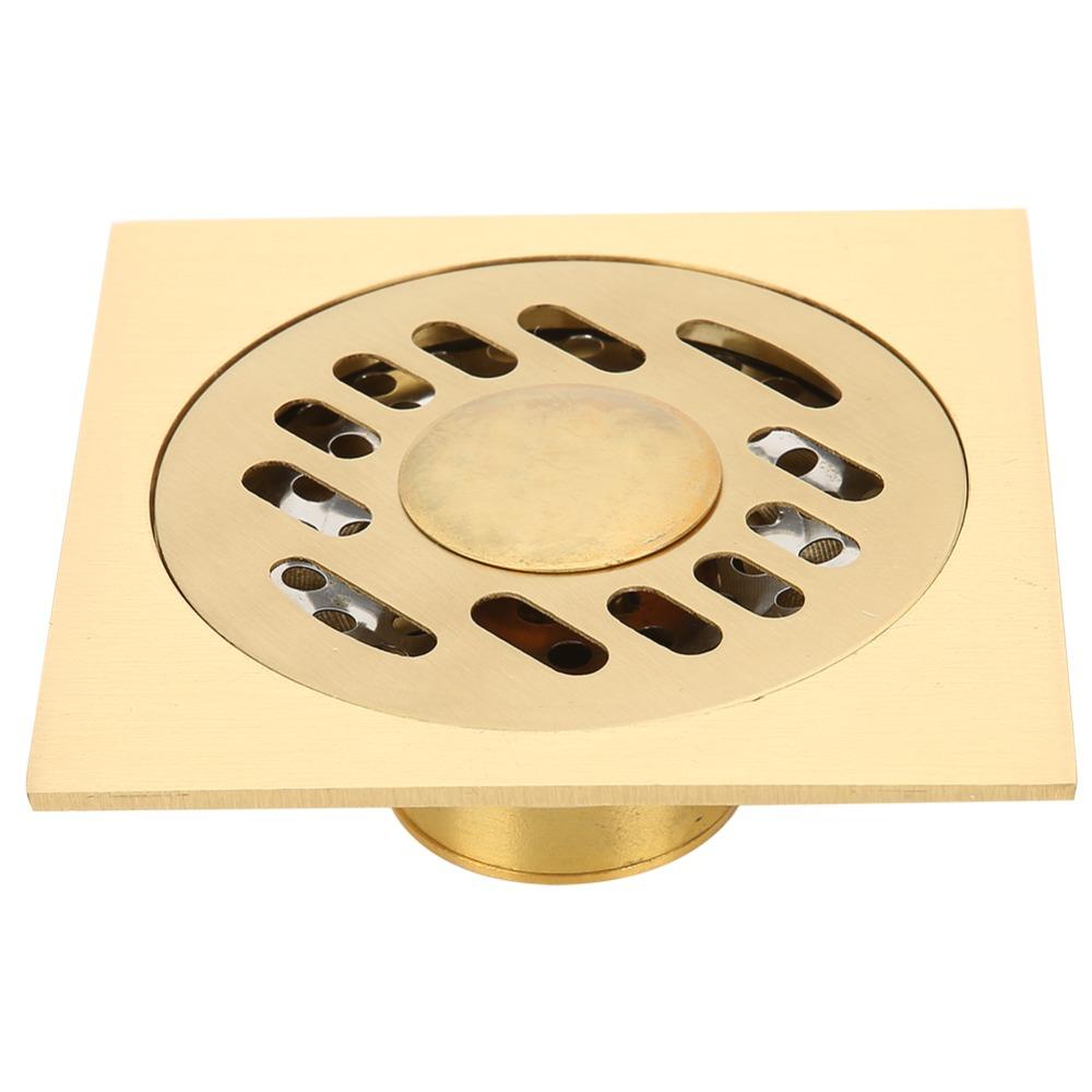 Copper Floor Drain Square Large Caliber Hair Catcher Durable Bathroom Drainer Kitchen