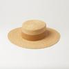 European and American spring and summer new velvet decorative with wide brim flat top Lafite straw hat outdoor sunscreen sunshade beach straw hat