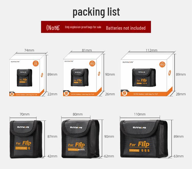 Sunnylife FLIP Flame Retardant Lithium Battery Safety Bag for Drone Accessories