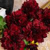 Dahlia for Indoor and Outdoor Use in Tall Vases, Artificial Flowers (merlot Red)