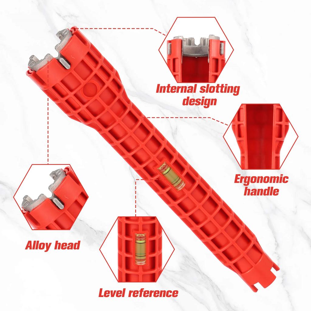 14-in-1 Multi-functional Wrench Plumbing Installation and Repairs Faucet Removal Tool for Toilet, Sink, Bathroom, Kitchen