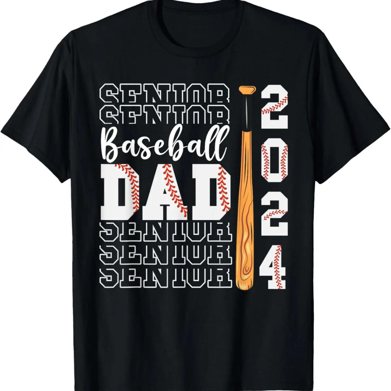 Senior Baseball Dad 2024 Class Of 2024 Graduation T-Shirt S чёрный