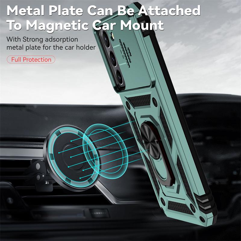 Shockproof Armor Funda For Samsung Galaxy S22 Ultra Slide Camera Protect Phone Case For Galaxy S22 + Plus S 22 Ultra Back Cover