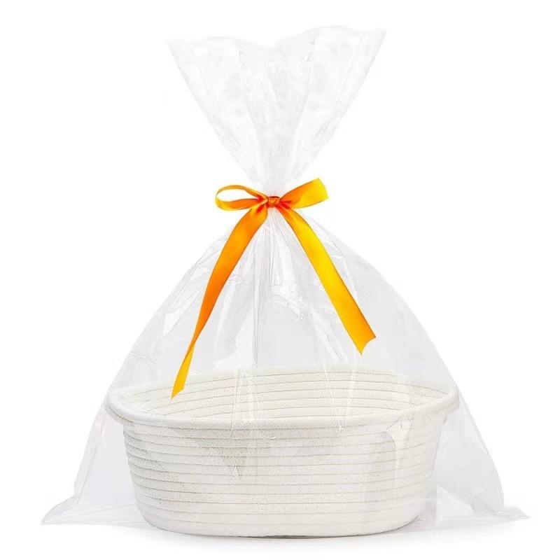 Hand-Woven Multi-Color Storage Basket Gift Bin