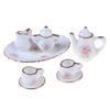 8Pcs 1/12 Dollhouse Miniature Dining Ware Porcelain Tea Set Dish Cups