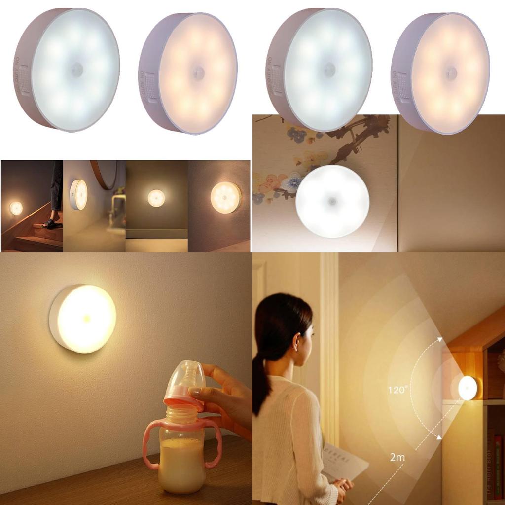 Rechargeable Motion Led Sensor Night Light Closet Stair Induction Lamp Tool