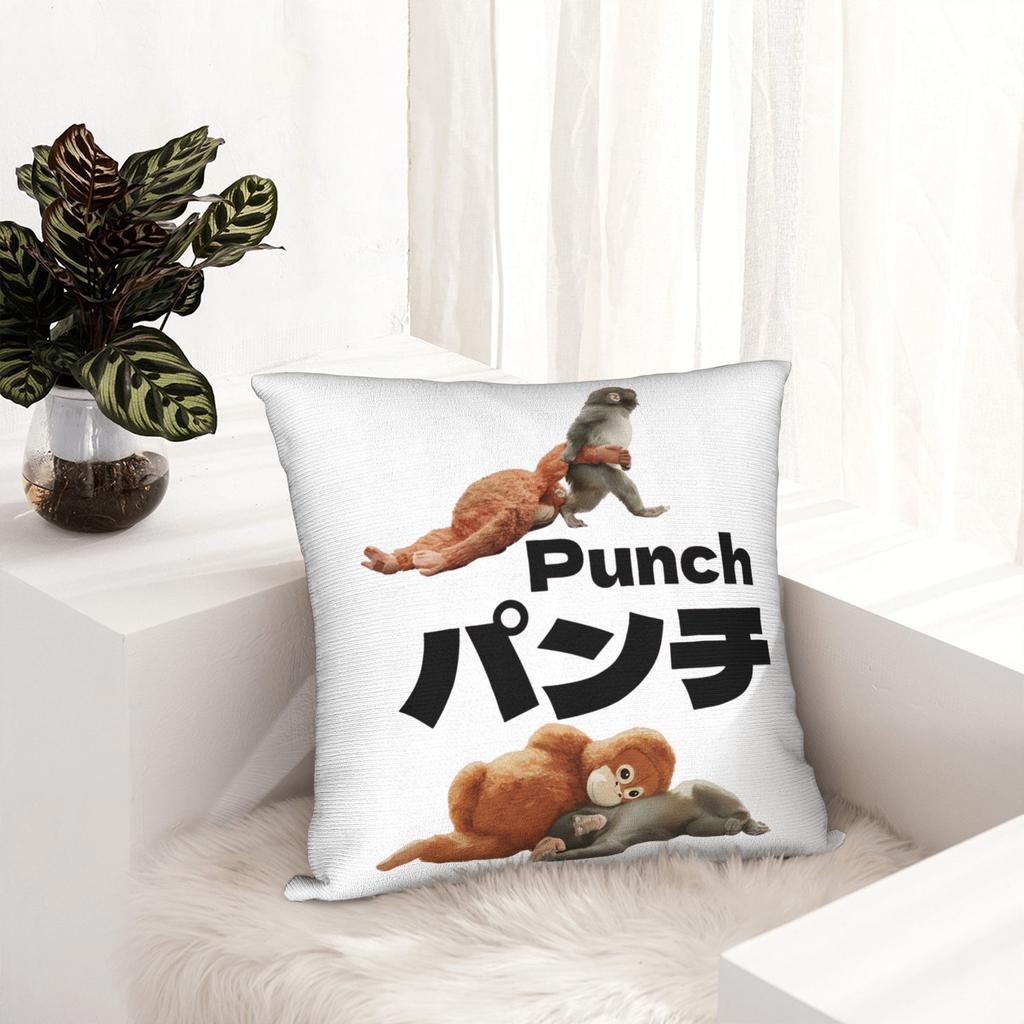 Punch Monkey Cute Pillowcase Printing Polyester Cushion Cover Decoration Throw Pillow Case Cover Bed Square 40*40Cm