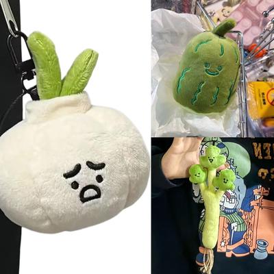 Miniature Vegetable Doll Keychain Quirky Green Veggi Keychain Pendant Stylish Key Rings Charm Bag Hanging Ornament