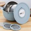 1 Set Stainless Steel Drain Basket Double-layered Rotatable Anti-skid Bottom Kitchen