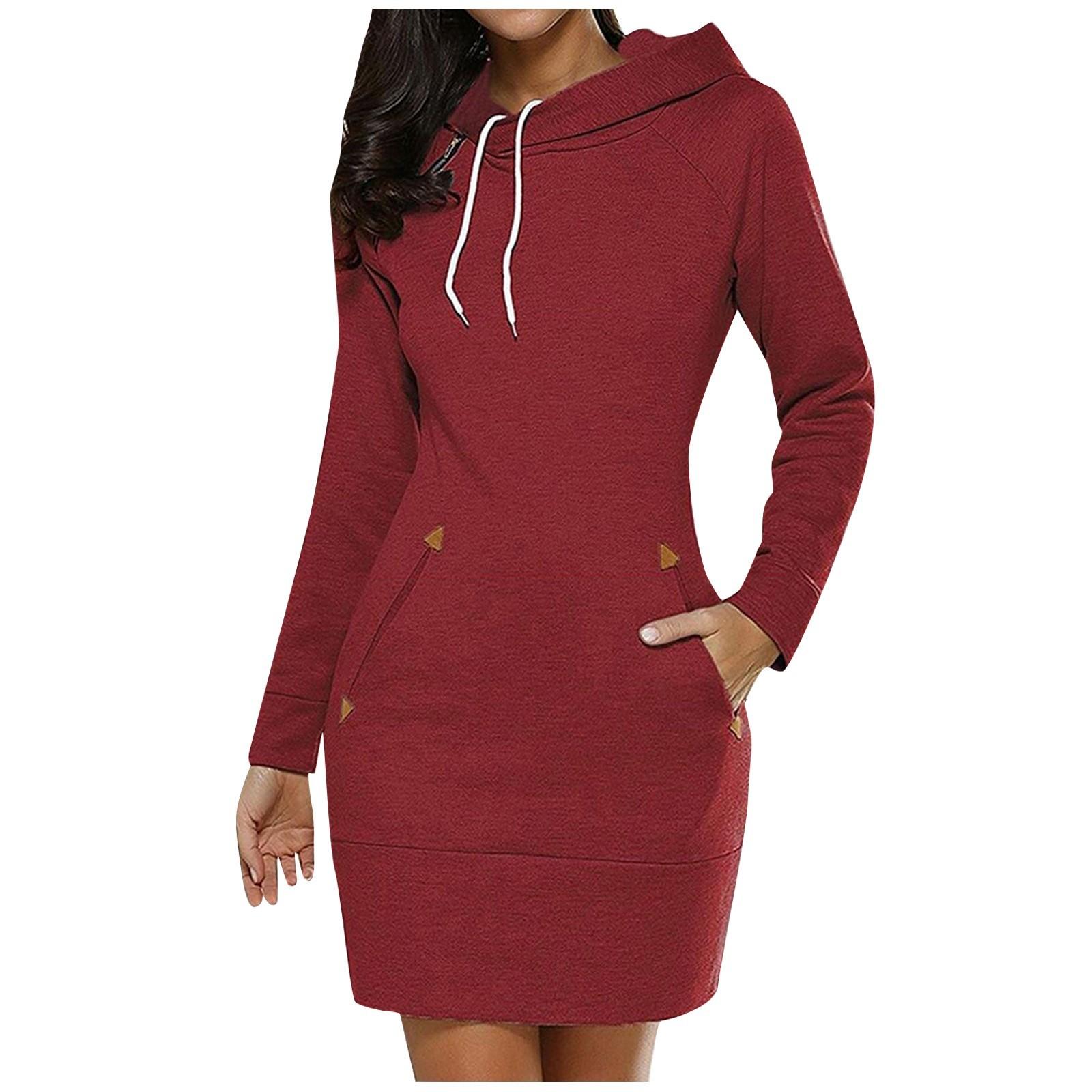 

Женский трикотажный свободный свитер с длинными рукавами, трикотажное платье M красный