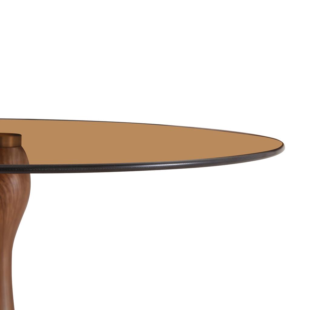 Kulatý skleněný odkládací stolek Moderní, elegantní konferenční stolek s horní deskou z tvrzeného skla a stabilní základnou, kompaktní stolek ke gauči do obývacího pokoje, ložnice (Pouze stůl)