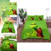 Das Grinch Zeichentrickfigur 3D-gedruckte Bettbezug-Set für moderne Schlafzimmerdekoration