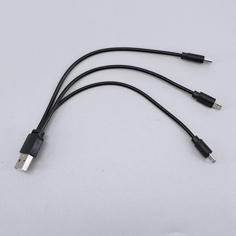 1pcs 2Pcs 20cm 0.2m USB male to 3way mrico usb Splitter Adapter power Cable 3-Port Multi-Charging USB Splitter for Charging