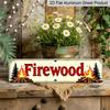 2D Flat, 1pc 15.7×3.94inch"Firewood Camp Sign" Wall Decoration - Metal Sign, Rustic Farmhouse Style Iconic Plaque Suitable for The Living Room