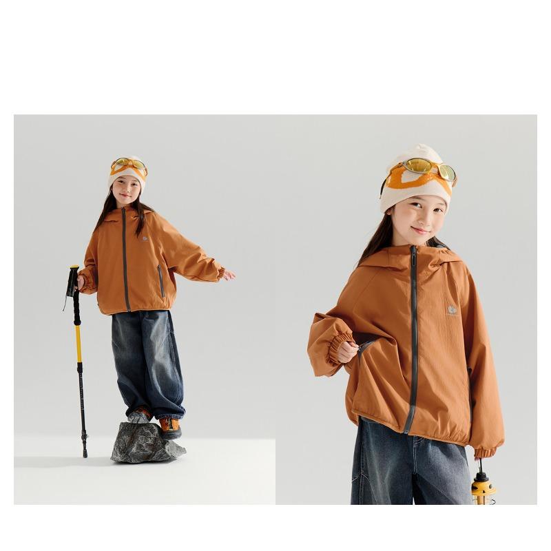 Kids Waterproof Hooded Long Sleeve Outdoor Jacket For Boys