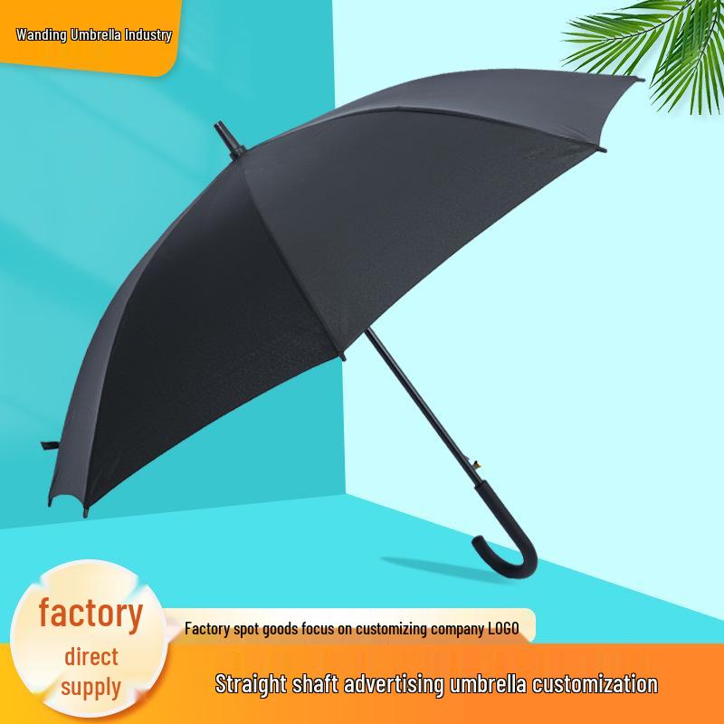Automatic Golf Umbrella with Long Handle for Business, Custom Logo Printing Available.