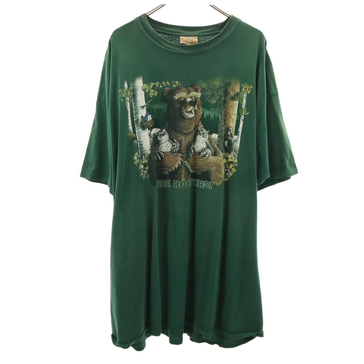 

THE MOUNTAIN NICE HOOTERS print Short sleeve T-shirt XXXL Animal Big Size Men s Used
