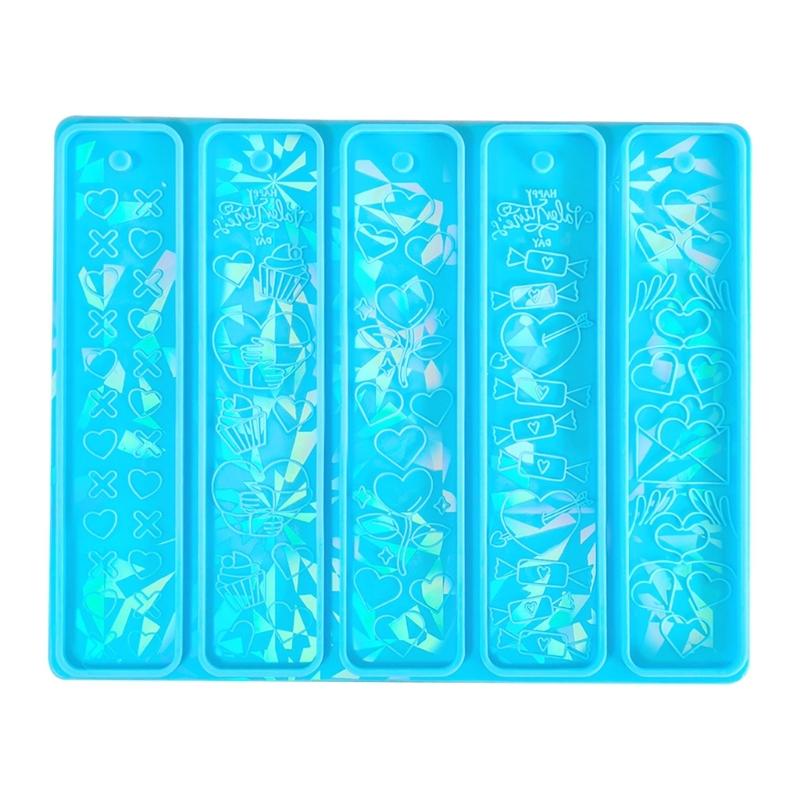 Marcaj Holografic Matriță Rășină Inimă Matriță Silicon cu Gaură Matrițe Turnare Epoxidă Marcaje Cheiune Instrument Fabricare DIY